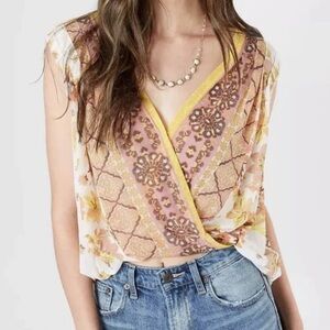 Havana Floral Cropped Tank Top Free People Small Boho Hippie Bubble Hem